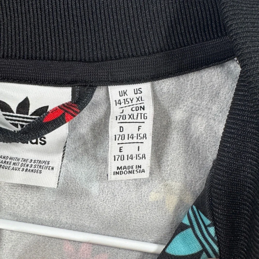 Adidas Originals Multi Color Trefoil Logo Track Jacket Black FM4892 Kids XL